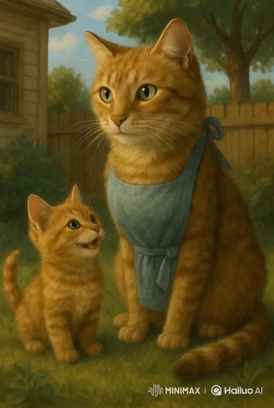 Peaceful Backyard: Bonding Cats Amidst Serenity – AI Generated Video | Hailuo AI