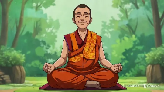 Monk Meditating in a Tranquil Forest Setting – AI Generated Video | Hailuo AI