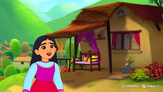 Village Girl's Devotional Journey to Vaishno Devi – AI Generated Video | Hailuo AI