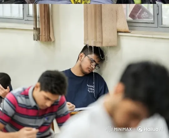 Student Napping in a Bustling Classroom – AI Generated Video | Hailuo AI