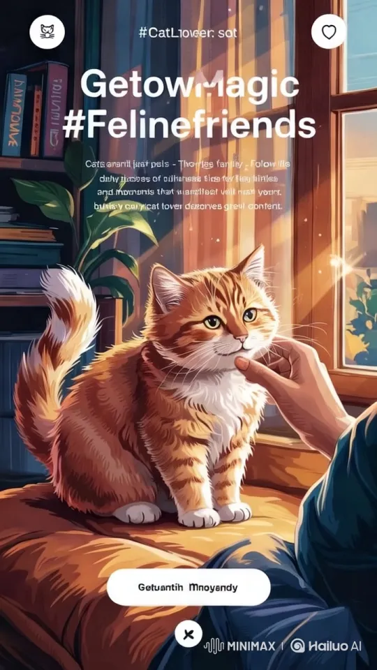 Gentle Moments: A Ginger Cat's Serene Day – AI Generated Video | Hailuo AI