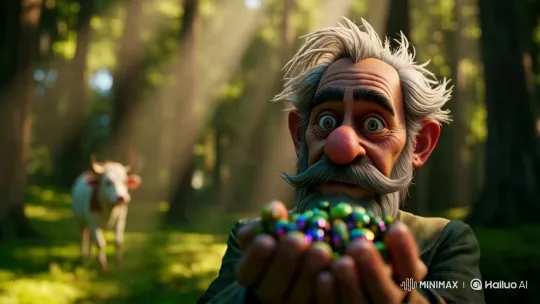 Magical Beans Offered in Enchanted Forest Setting – AI Generated Video | Hailuo AI