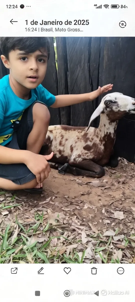 Child and Goat: A Serene Bond in Nature – AI Generated Video | Hailuo AI