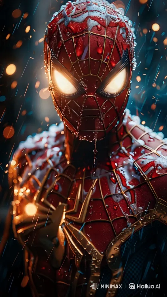 Rainy Night: Spider-Man in Reflective Detail – AI Generated Video | Hailuo AI