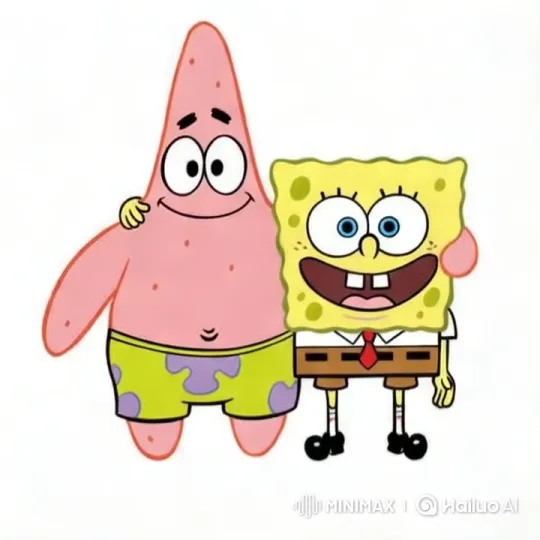 SpongeBob and Patrick's Playful Fight Scene – AI Generated Video | Hailuo AI