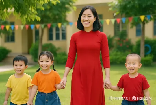 Family Enjoying Sunny Day Outdoors – AI Generated Video | Hailuo AI