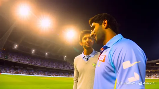 Kohli and Babar's Lighthearted Exchange at Cricket Match – AI Generated Video | Hailuo AI