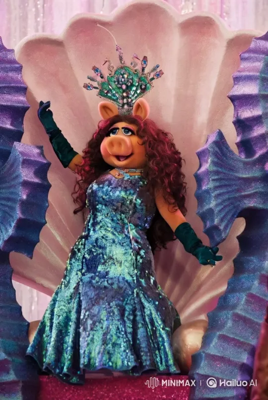 Miss Piggy as a Mermaid in Enchanting Underwater Setting – AI Generated Video | Hailuo AI