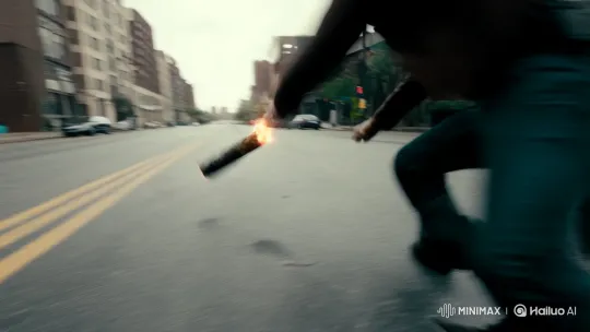 Dramatic Explosion Erupts in Urban Street Scene – AI Generated Video | Hailuo AI