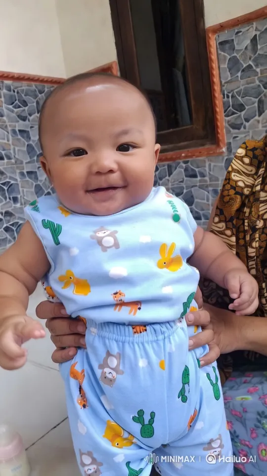 Baby's Playful Kungfu Moves in Supportive Embrace – AI Generated Video | Hailuo AI