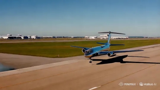 Sleek Plane Ascends Through Clouds with Grace – AI Generated Video | Hailuo AI