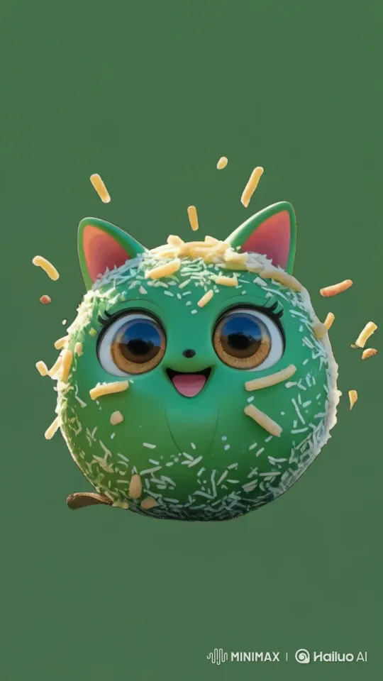 Curious Klepon Character Harvests Snails in Rice Field – AI Generated Video | Hailuo AI