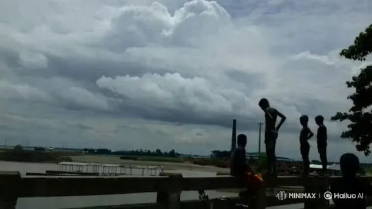 Boys Jumping, Swimming, and Playing in River Landscape – AI Generated Video | Hailuo AI