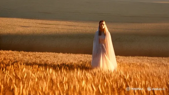 Isolated Figure in Golden Wheat Field – AI Generated Video | Hailuo AI