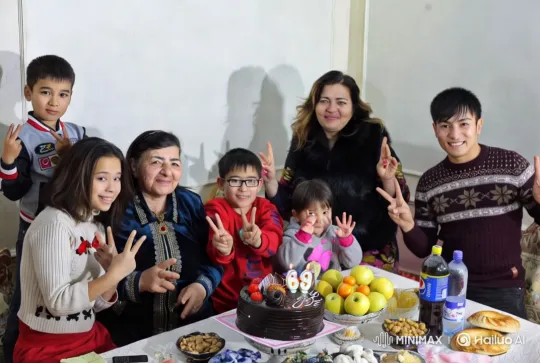 Family Celebrates Birthday with Joy and Fireworks – AI Generated Video | Hailuo AI