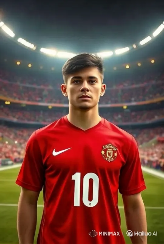 Football Star Stands Alone Amidst Cheering Crowd – AI Generated Video | Hailuo AI