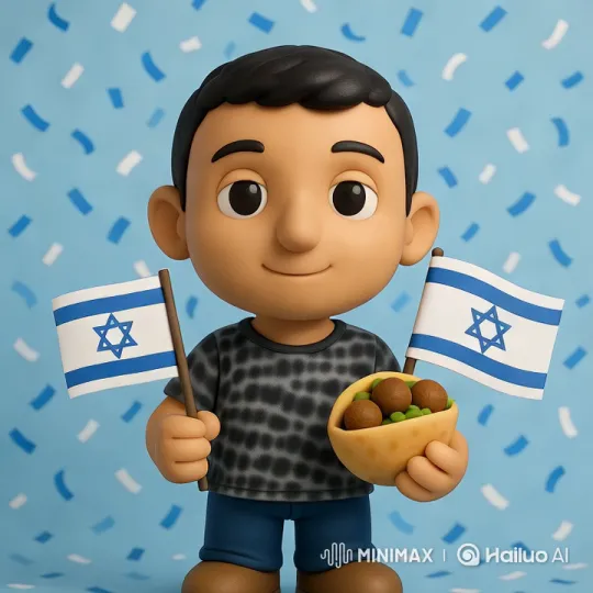 Joyful Child Celebrates with Israeli Flags and Falafel – AI Generated Video | Hailuo AI