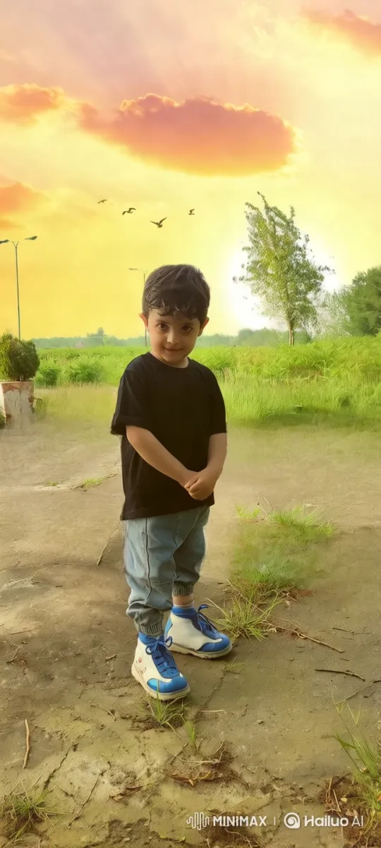 Dancing Boy in Sunset-Lit Landscape – AI Generated Video | Hailuo AI
