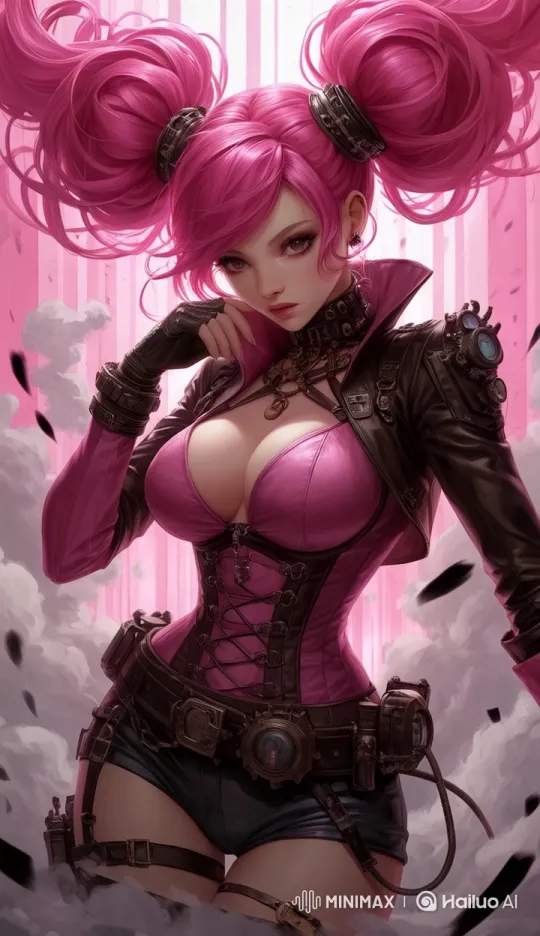 Steampunk Woman in Live2D Animation with Swaying Hair – AI Generated Video | Hailuo AI