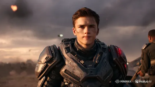 Futuristic Soldier: A Study in War's Aesthetics – AI Generated Video | Hailuo AI