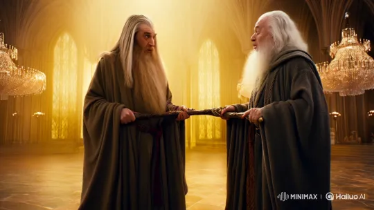 Fantasy Ballroom: Gandalf and Dumbledore Dance – AI Generated Video | Hailuo AI