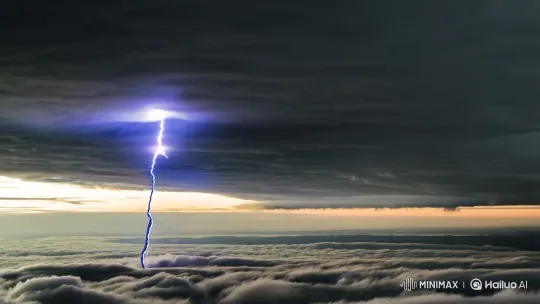 Lightning's Dramatic Dance in a Tempest Sky – AI Generated Video | Hailuo AI