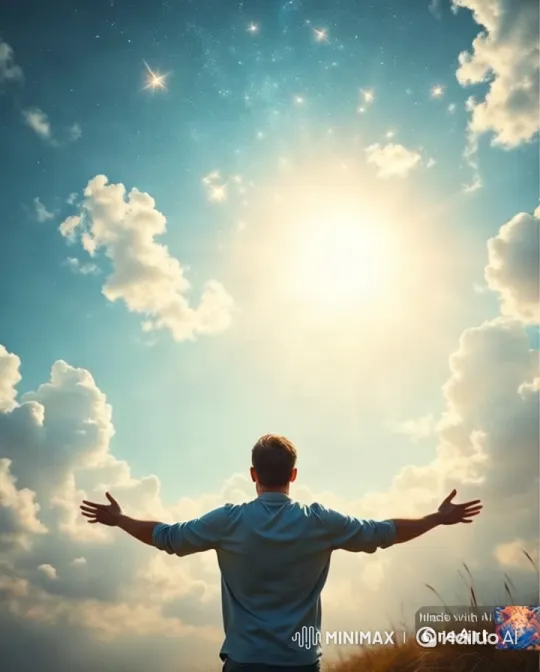 Man Embraces Nature's Beauty in Serene Video – AI Generated Video | Hailuo AI