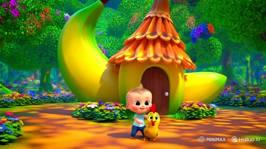 Fantasy Forest: Dancing Baby & Banana House Delight – AI Generated Video | Hailuo AI