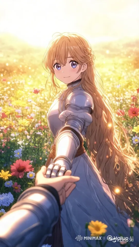 Serene Sunset: Animated Live Wallpaper of a Girl in Armor – AI Generated Video | Hailuo AI