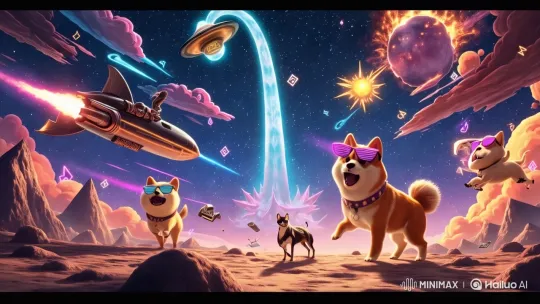 Galactic Meme Coins Convene on Alien Planet – AI Generated Video | Hailuo AI