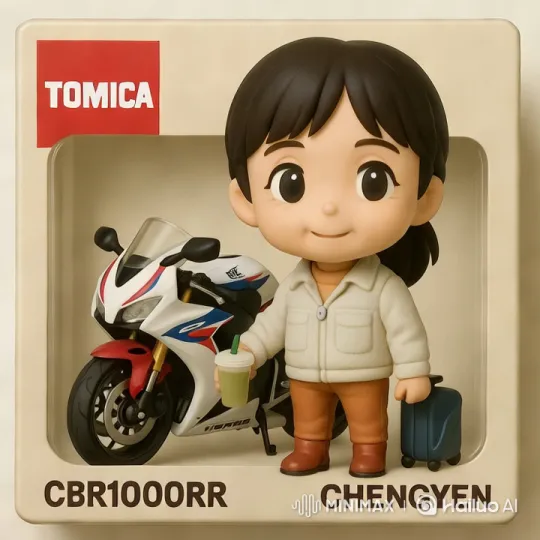 Animated Figurine Steps Out, Rides Away on Motorcycle – AI Generated Video | Hailuo AI
