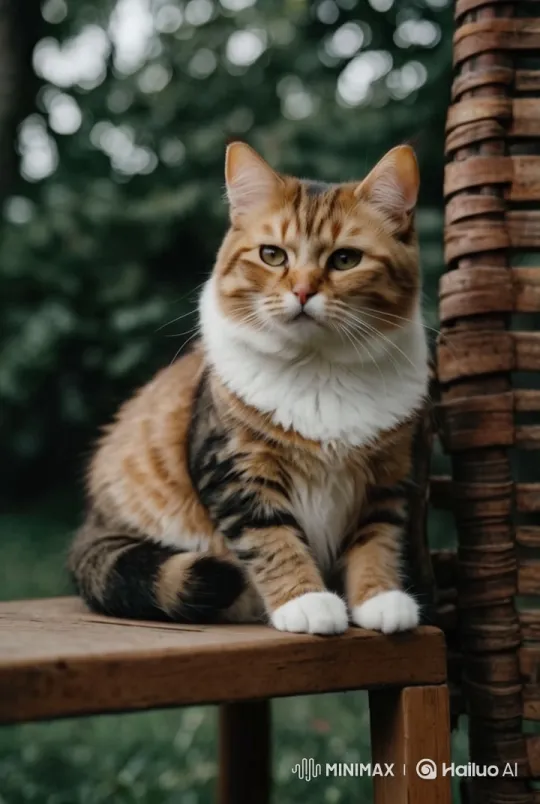 Live2D Orange Cat in Serene Garden Setting – AI Generated Video | Hailuo AI