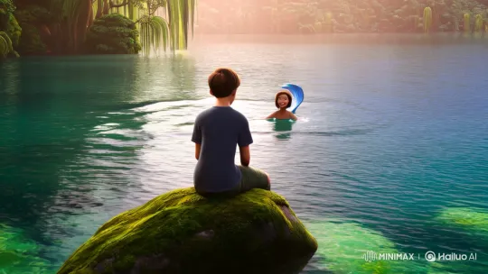 Boy and Mermaid Bond in Enchanted Lagoon – AI Generated Video | Hailuo AI