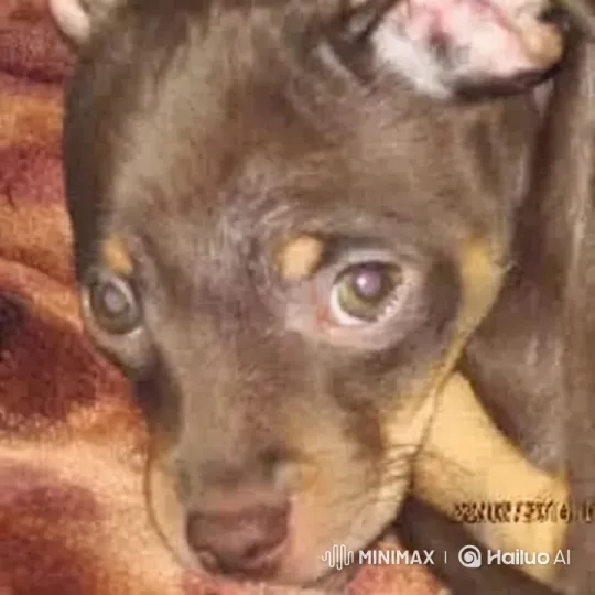 Calm Puppy on Cozy Blanket: A Heartwarming Video – AI Generated Video | Hailuo AI