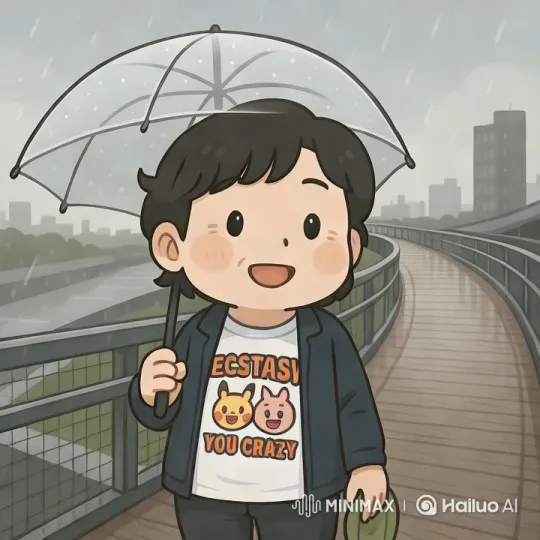 Aesthetic Walk of a Child with Umbrella in Rainy Cityscape – AI Generated Video | Hailuo AI
