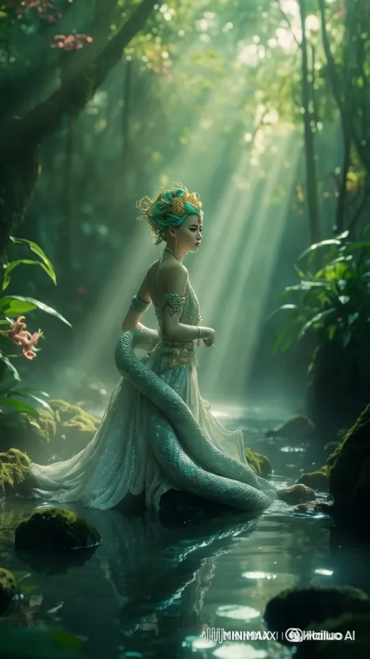 Mystical Figure in Enchanted Forest Setting – AI Generated Video | Hailuo AI