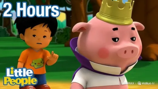 Melancholic Forest Scene with Sad Boy and Crowned Pig – AI Generated Video | Hailuo AI