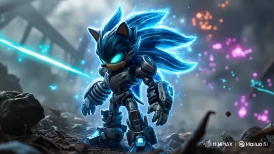 Cybernetic Hedgehog in Futuristic Combat Scene – AI Generated Video | Hailuo AI