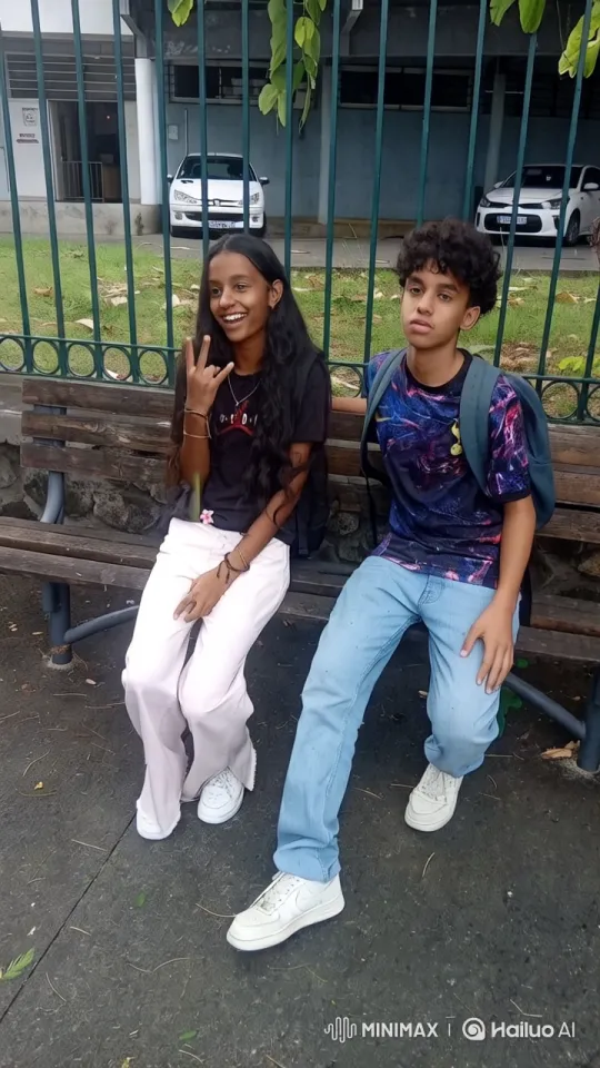Teenagers Sharing Intimate Moment on Outdoor Bench – AI Generated Video | Hailuo AI