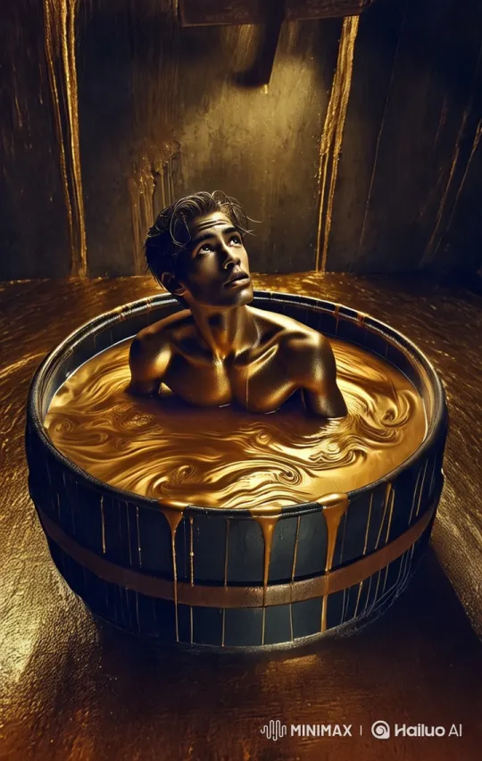 Golden Bath Immersion: Luxurious Aesthetic Experience – AI Generated Video | Hailuo AI