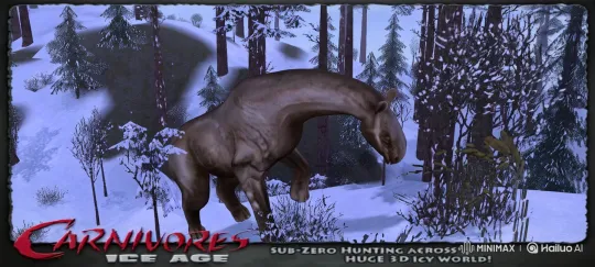 Prehistoric Creature's Journey Through Snowy Prehistoric Ice Age Forest – AI Generated Video | Hailuo AI