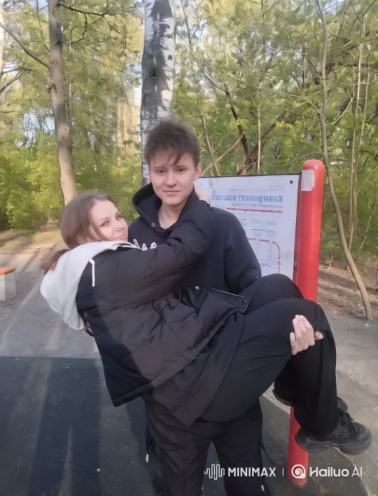 Intimate Moment in a Lush Park Setting – AI Generated Video | Hailuo AI