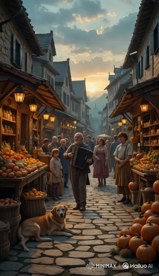 Village Market Morning: Serenity and Life at Dawn – AI Generated Video | Hailuo AI