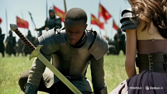 Warrior's Emotional Shift Amidst Battle Drama – AI Generated Video | Hailuo AI