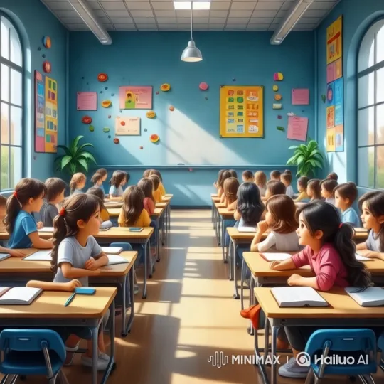Vibrant Classroom with Attentive Students – AI Generated Video | Hailuo AI
