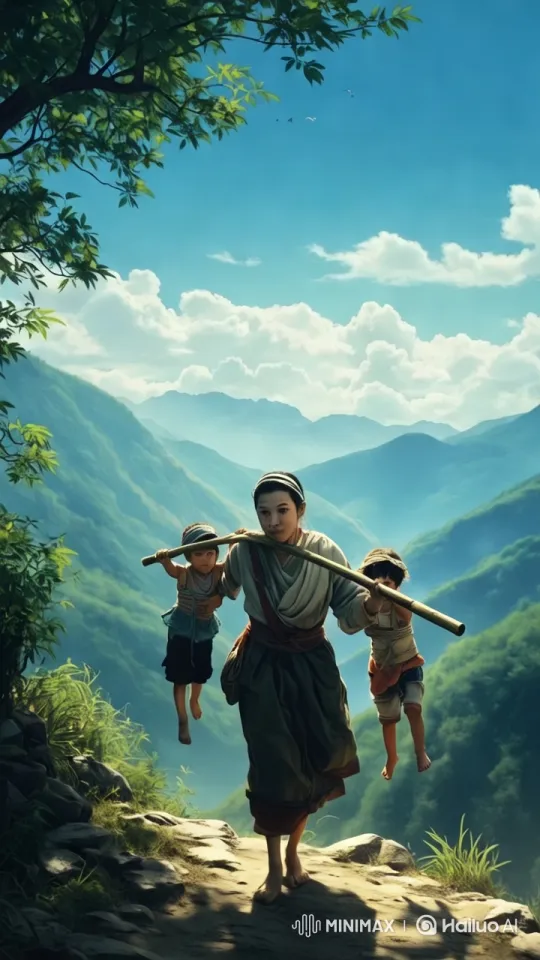 Traditional Attire, Serene Landscape, and Joyful Journey – AI Generated Video | Hailuo AI