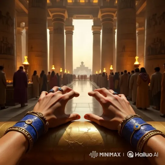 Pharaoh Commands Attention in Grand Palace Hall – AI Generated Video | Hailuo AI