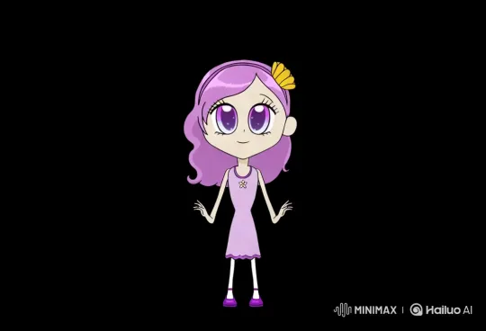 Joyful Cartoon Girl Celebrates Mother's Day – AI Generated Video | Hailuo AI