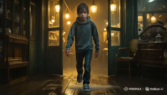 Ali Enters Antique Shop in Rainy Melancholy – AI Generated Video | Hailuo AI