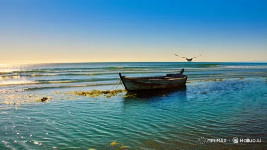 Blue Bay: A Serene Coastal Scene with Artistic Camera Work – AI Generated Video | Hailuo AI